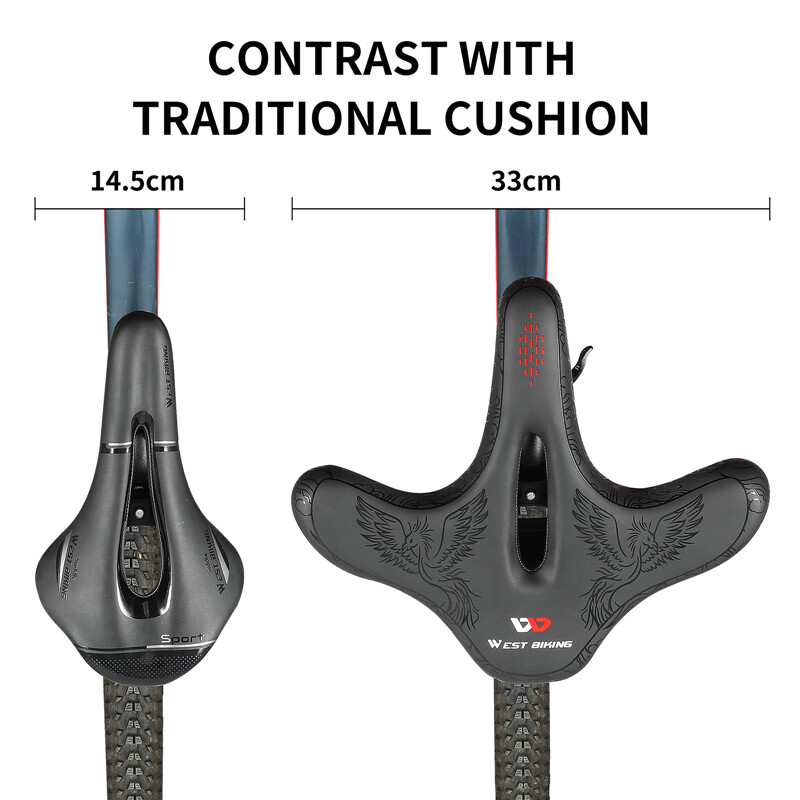 WEST BIKING Patogi, ergonomiška dviračio balnelis, platus dviračio pagalvėlė MTB plento dviračio balnelis, kvėpuojanti, smūgiams atspari dviračio sėdynė