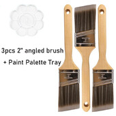 Dažų šepetėlių rinkinys 3 pakelių 2 colių kampiniai šepečiai, skirti visoms latekso ir aliejinių dažų dėmėms, namų gerinimui, vidaus naudojimui išorėje