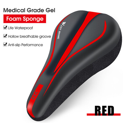 Storas Patogus dviračio balnelio užvalkalas PU Odinis GEL Silikonas dviračio sėdynės užvalkalas Minkšta kempinė, atspari smūgiams MTB plento dviračio pagalvėlė