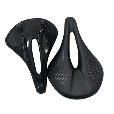 Șa carbon MTB/Șa bicicletă de șosea Piele super ușoară Perne din carbon 7x9mm Scaun biciclete de curse 240*155MM