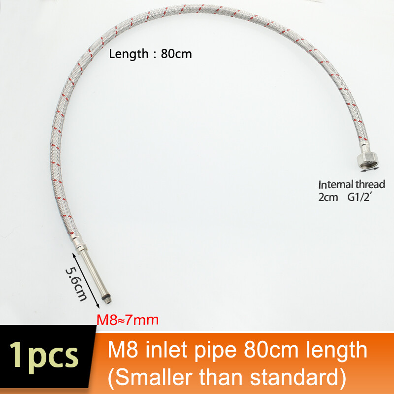 M10/M8 G1/2 Slavine s pletenim crijevom od nehrđajućeg čelika Mješovita dovodna cijev za toplu i hladnu vodu Vodena cijev za umivaonik za umivaonik 80cm1M1,5M2M