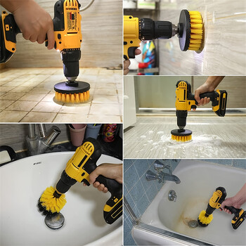 3 τμχ Σετ προσάρτημα βούρτσας τρυπανιού Power Scrubber Brush with Drill Scrub Brush for Cleaning ντους Μπανιέρες Μοκέτα πλακιδίων μπάνιου