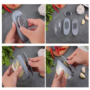 Εγχειρίδιο 2-σε-1 Garlic Slicer Small Household Garlic Smasher Cooking Tool Pressing Garlic Grinding Triter Gadgets κουζίνας και