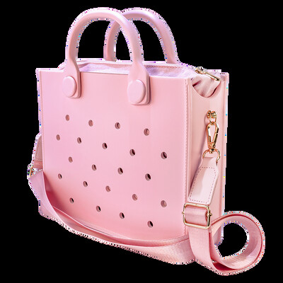 Pehmest kummist naiste õlakott Värviline moodne rannakäekott naistele, mis sobivad isikupärastatud kottivõlusid suvestiilis ostukotid