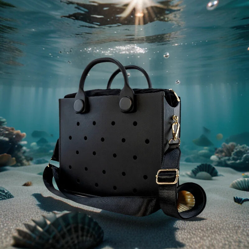 Pehmest kummist naiste õlakott Värviline moodne rannakäekott naistele, mis sobivad isikupärastatud kottivõlusid suvestiilis ostukotid