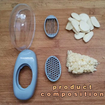 Εγχειρίδιο 2-σε-1 Garlic Slicer Small Household Garlic Smasher Cooking Tool Pressing Garlic Grinding Triter Gadgets κουζίνας και