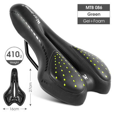 WEST BIKING MTB Gel Comfort Bicycle Saddle Foam Road Bike Ανώδυνο κάθισμα PU Δερμάτινο Ευέλικτο ποδηλατικό BMX Ανταλλακτικά ποδηλάτου σέλας