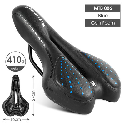 WEST BIKING MTB Gel Comfort Bicycle Saddle Foam Road Bike Ανώδυνο κάθισμα PU Δερμάτινο Ευέλικτο ποδηλατικό BMX Ανταλλακτικά ποδηλάτου σέλας