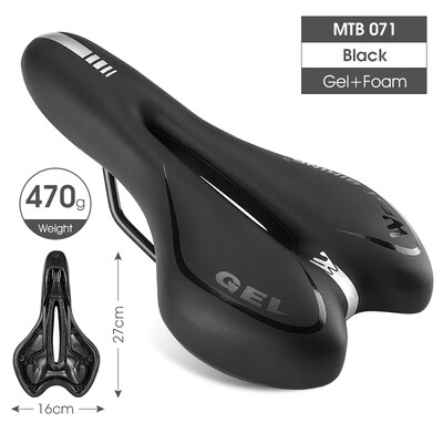 WEST BIKING MTB Gel Comfort Bicycle Saddle Foam Road Bike Ανώδυνο κάθισμα PU Δερμάτινο Ευέλικτο ποδηλατικό BMX Ανταλλακτικά ποδηλάτου σέλας