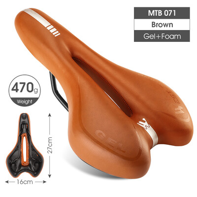WEST BIKING MTB Gel Comfort Bicycle Saddle Foam Road Bike Ανώδυνο κάθισμα PU Δερμάτινο Ευέλικτο ποδηλατικό BMX Ανταλλακτικά ποδηλάτου σέλας