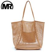 Madingas paplūdimio krepšys tinklinis Didelės talpos vieno peties krepšys vyrams ir moterims, nešiojamas skalbimo maudymosi drabužių laikymo krepšys