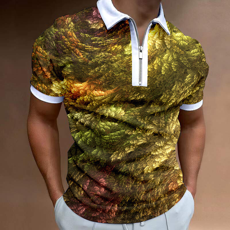 2023 m. nauji Europos ir Amerikos tarpvalstybiniai vyrų laisvalaikio 3D skaitmeninio spausdinimo laisvi trumpomis rankovėmis POLO marškinėliai 
