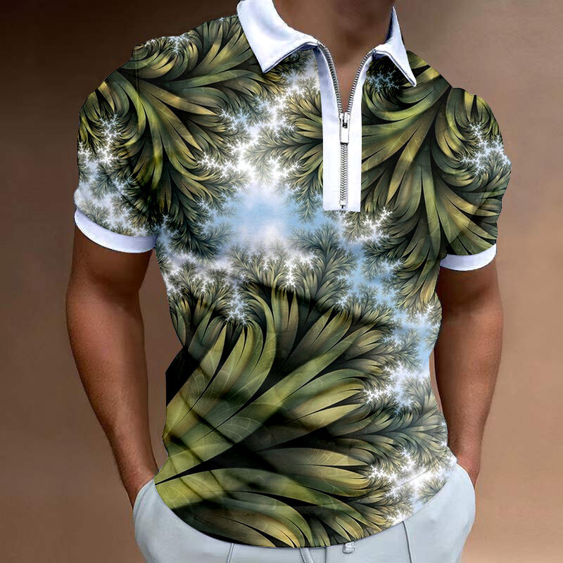 2023 m. nauji Europos ir Amerikos tarpvalstybiniai vyrų laisvalaikio 3D skaitmeninio spausdinimo laisvi trumpomis rankovėmis POLO marškinėliai 