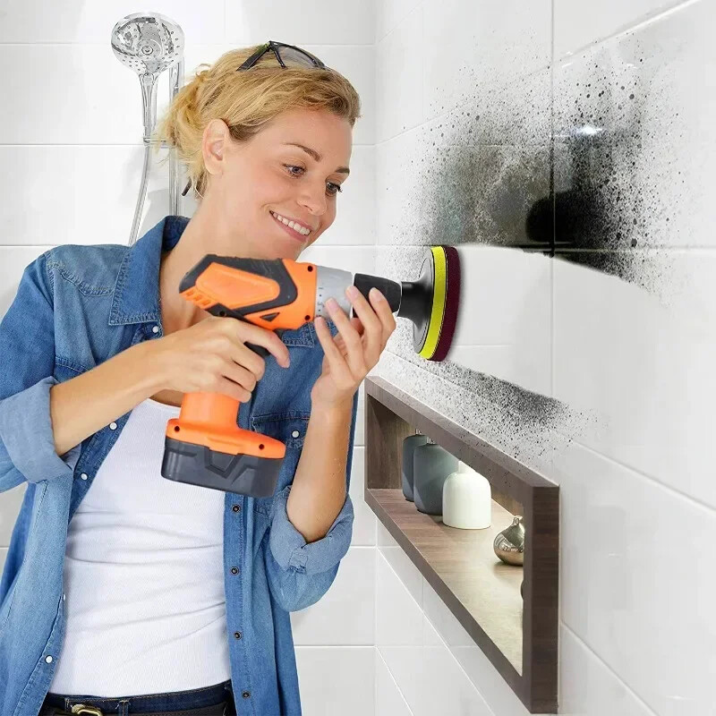 Elektrinių grąžtų šepečių rinkinys Elektrinio valymo šepečio įrankis, skirtas automobilių plytelėms Vonios šepetys Vonios kambario virtuvės Plastikiniai šveitimo šepečiai