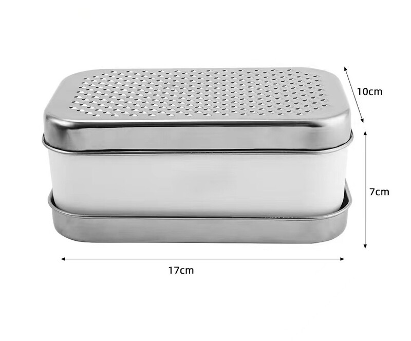 Dvipusė sūrio tarka Nešiojamas smulkintuvas imbiero česnakas su talpyklos dangteliu nerūdijančio plieno vaisinės daržovės Namų virtuvės įrankis