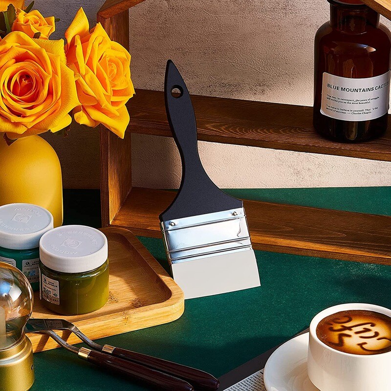 Silikono spalvos formavimo šepetys Platus tvirtas plokščias silikoninis dažų šepetys Lankstus akrilo ir vandens pagrindo dažymo įrankis