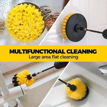 3 τμχ Σετ Power Scrubber Brush For Brush Drill Scrubber Brush for Cleaning Cordless Drill Attachment Kit Power Scrub Brush