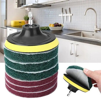 8 τεμ. Τρυπάνι Power Brush Scrubber Pads Scribber πλακιδίων Σετ καθαρισμού για μπάνιο Κουζίνας καθαρισμού Ηλεκτρικό Scrubber Pads