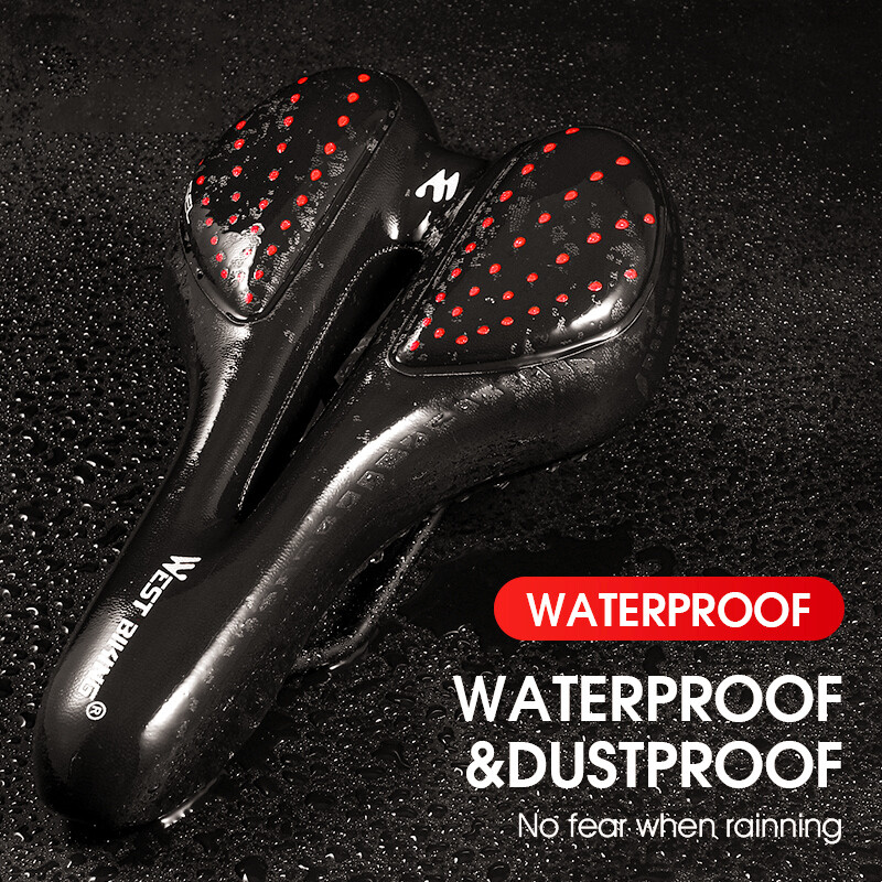 WEST BIKING MTB dviračio balnas kalnų plento dviračio sėdynė PU odinė dviračių pagalvėlė Patogus geliu užpildytas smūgiams atsparus dviračio balnas