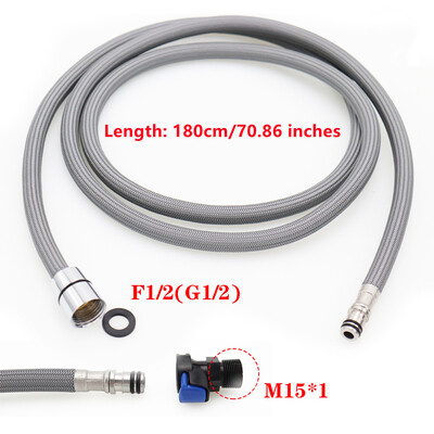 180/300cm F1/2 M15*1 Zamjensko crijevo za slavinu Brzo spojno crijevo za izvlačenje Najlonska cijev za crijevo Sivi/crni tuš Kuhinjski dodaci