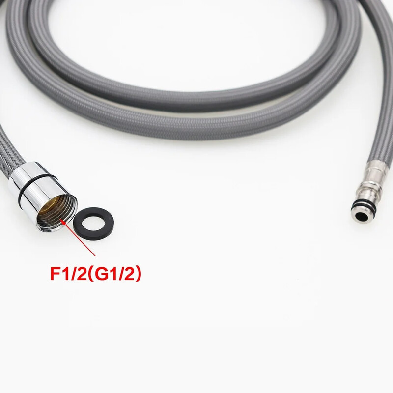 180/300cm F1/2 M15*1 Zamjensko crijevo za slavinu Brzo spojno crijevo za izvlačenje Najlonska cijev za crijevo Sivi/crni tuš Kuhinjski dodaci