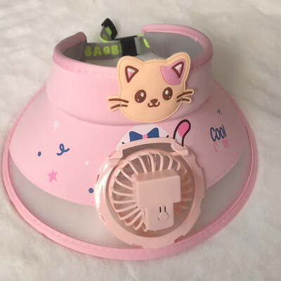 Päikesevisir koos ventilaatoriga lastele Päikesesirmi müts koos ventilaatoriga ventilaatoriga 3 käiguga tuulekiirus ja USB laetav suure ala päikesekaitse