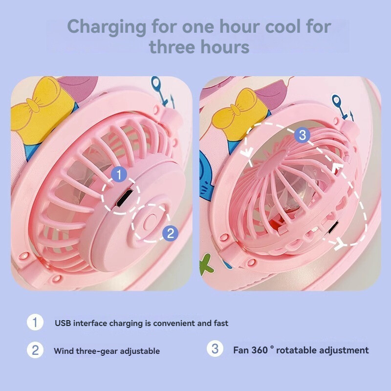 Päikesevisir koos ventilaatoriga lastele Päikesesirmi müts koos ventilaatoriga ventilaatoriga 3 käiguga tuulekiirus ja USB laetav suure ala päikesekaitse