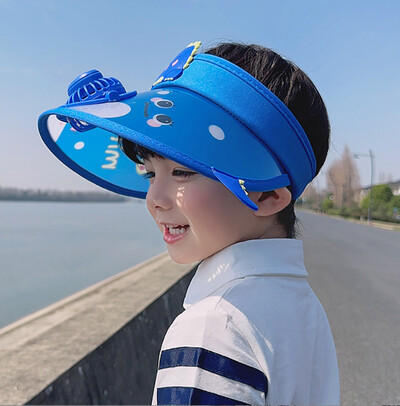 Suvine laste päikesevarjumüts, päikesekaitsemüts ventilaatoriga, USB laadimine, tühi silinder, multikas dinosaurus