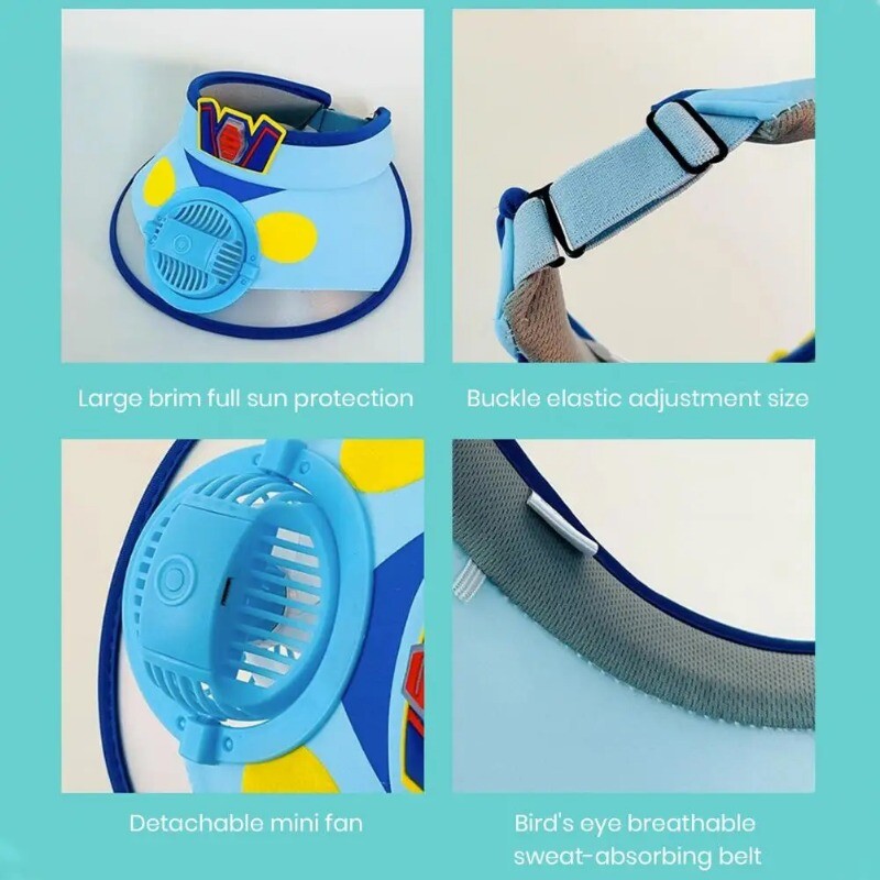 Vaikiška vasarinė kepurė nuo saulės aušinanti įkraunama aušinimo ventiliatorinė kepurė nuo saulės Skrybėlė nuo saulės Vasarinė beisbolo kepurė tuščia viršutinė lauko kepurė nuo saulės