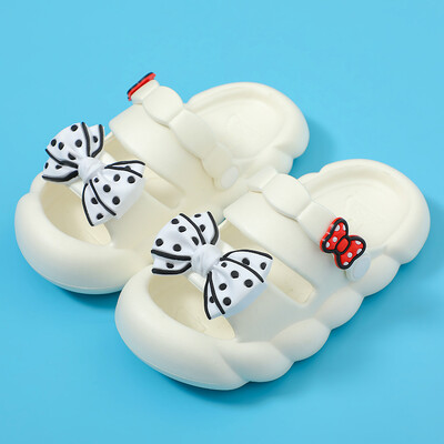 Vasaros Bow Kūdikių Šlepetės Vaikams Šaltos Šlepetės Vidinės Neslystančios Minkštos Apačios Patogus Mieli Kūdikių Bateliai Vaikiški Šlepetės Namų Šlepetės