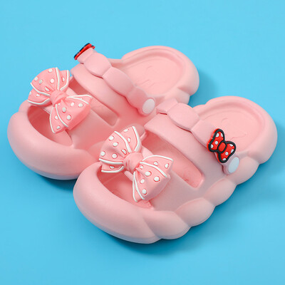 Vasaros Bow Kūdikių Šlepetės Vaikams Šaltos Šlepetės Vidinės Neslystančios Minkštos Apačios Patogus Mieli Kūdikių Bateliai Vaikiški Šlepetės Namų Šlepetės