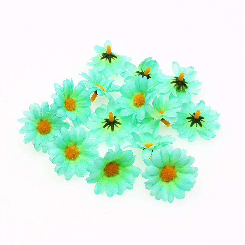 Cross Border 4cm 50 Siidlilled Mitmevärviline päevalill Väike krüsanteem Kunstlill DIY Aksessuaarid Pulmade kodukaunistus