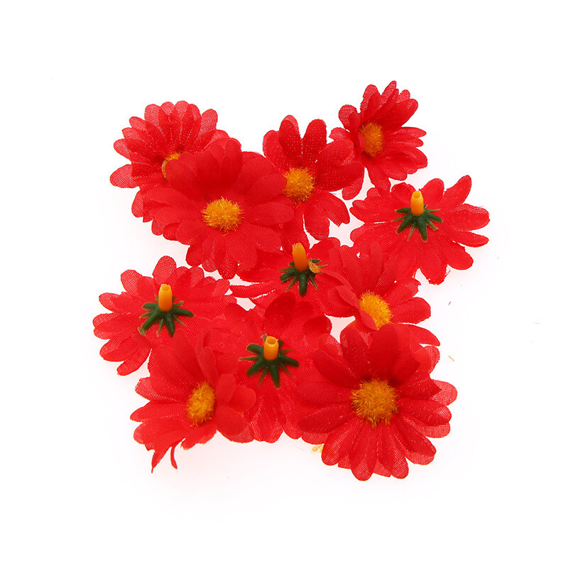 Cross Border 4cm 50 Siidlilled Mitmevärviline päevalill Väike krüsanteem Kunstlill DIY Aksessuaarid Pulmade kodukaunistus