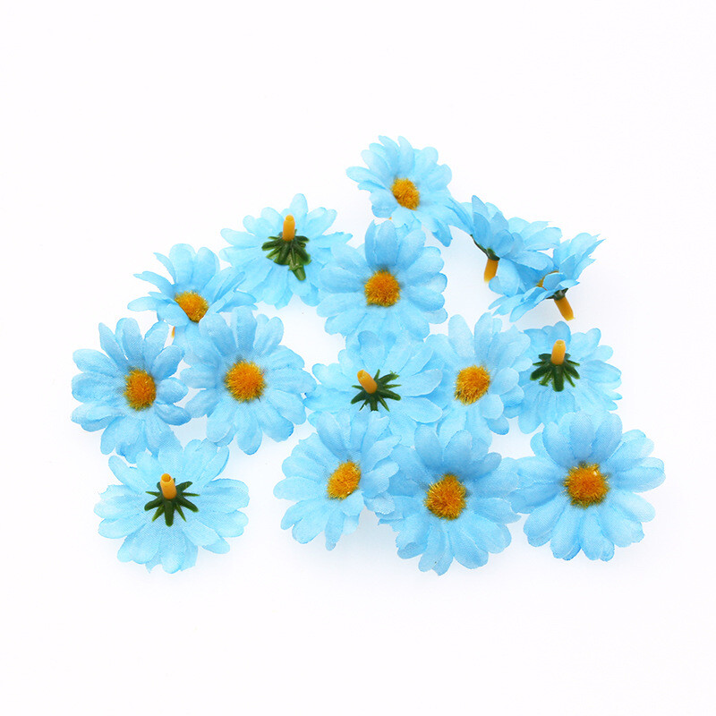 Cross Border 4cm 50 Siidlilled Mitmevärviline päevalill Väike krüsanteem Kunstlill DIY Aksessuaarid Pulmade kodukaunistus