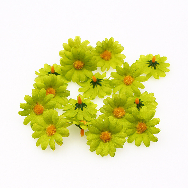 Cross Border 4cm 50 Siidlilled Mitmevärviline päevalill Väike krüsanteem Kunstlill DIY Aksessuaarid Pulmade kodukaunistus