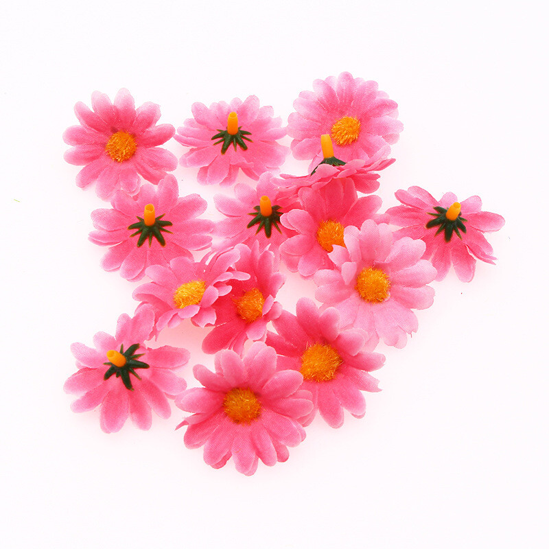 Cross Border 4cm 50 Siidlilled Mitmevärviline päevalill Väike krüsanteem Kunstlill DIY Aksessuaarid Pulmade kodukaunistus