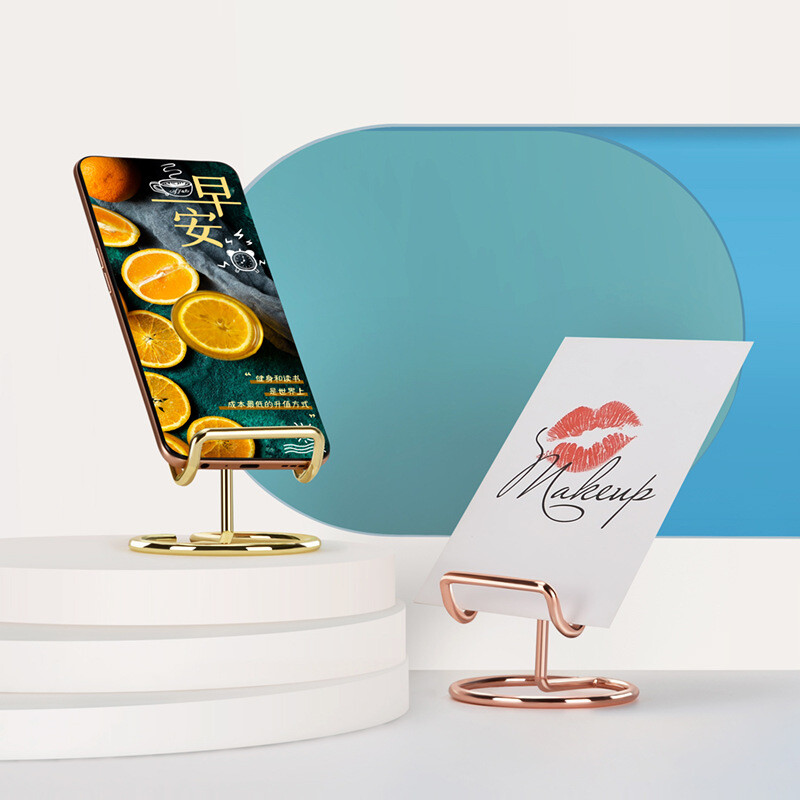 Mobiiltelefoni alus Kuldne raudplaat Lazy Stand tahvelarvuti tugiklamber Nordic fotoraami fotokaardihoidja