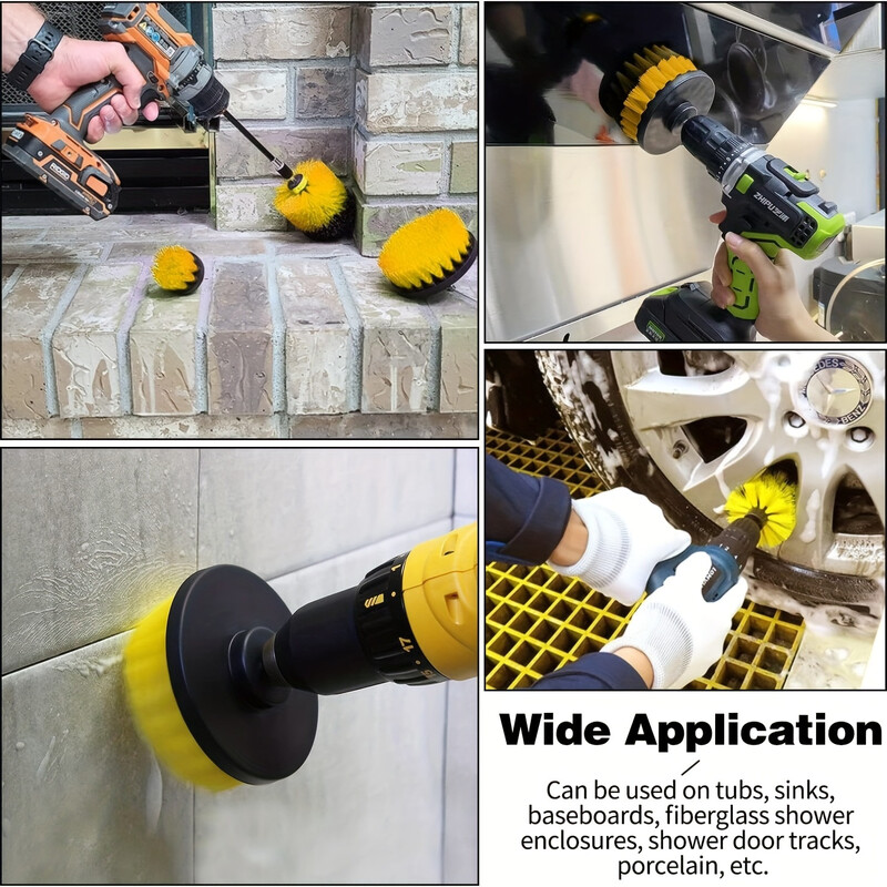 3/6 dalių grąžtų šepečių rinkinys, gręžimo priedai, universalus valymo šepetys, grąžtas neįeina, valymo priemonių įrankiai