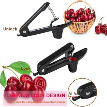 Νέο 5\'\' Cherry Fruit Kitchen Pitter Remover Olive Corer Remove Pit Tool Seed Gadge Εργαλεία για φρούτα και λαχανικά Cherry Pitter