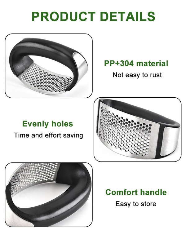 Nerūdijančio plieno česnako spaudimo smulkintuvas Rankinis česnako smulkintuvas Česnako pjaustymo įrankis Vaisiai Daržovės Įrankiai Virtuvės priedai Įtaisas