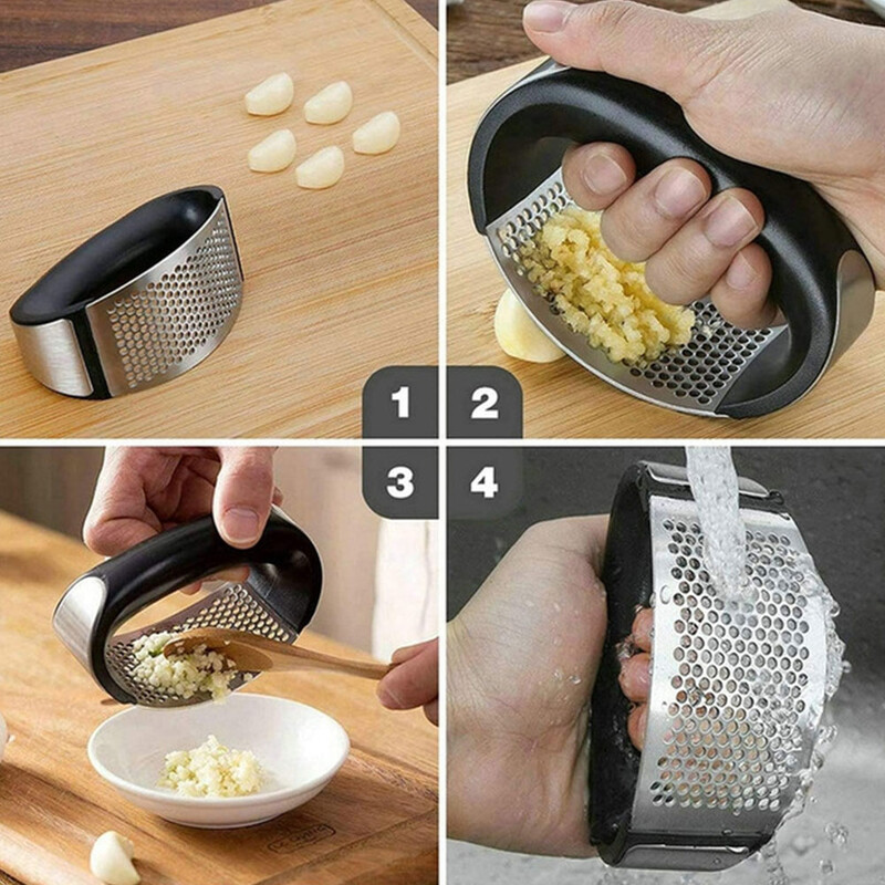 Nerūdijančio plieno česnako spaudimo smulkintuvas Rankinis česnako smulkintuvas Česnako pjaustymo įrankis Vaisiai Daržovės Įrankiai Virtuvės priedai Įtaisas