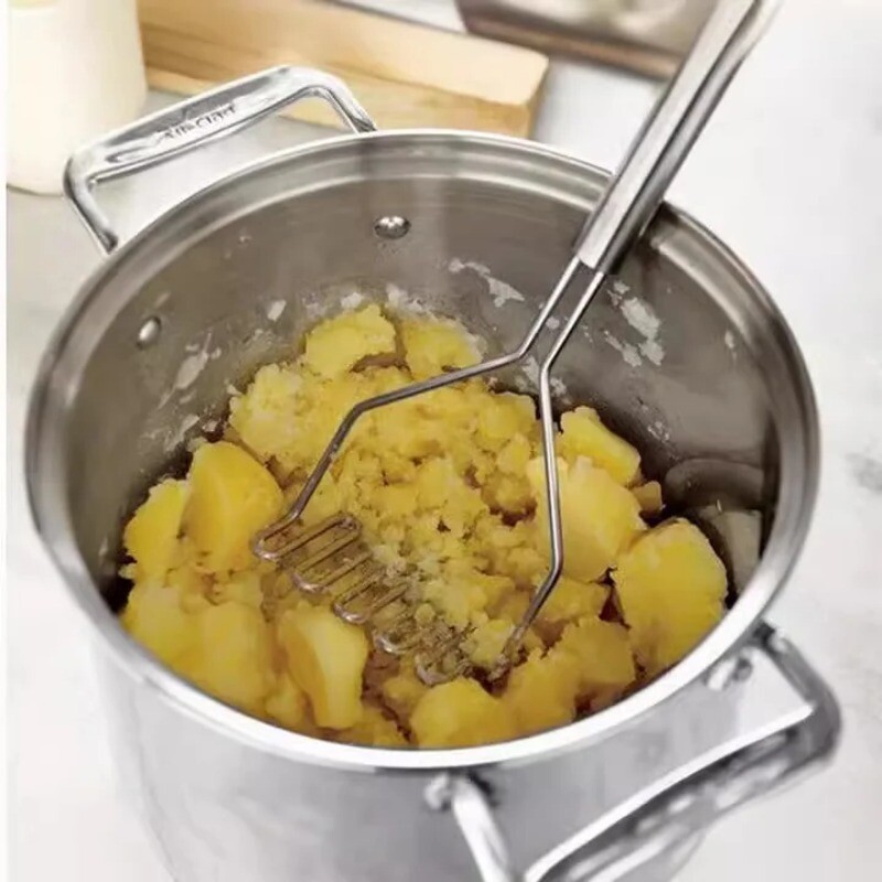 Mașină de zdrobire de cartofi din oțel inoxidabil Mașină de zdrobire manuală Masina de zdrobire de cartofi de uz casnic Instrument de bucătărie