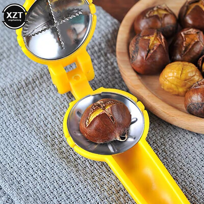 2 в 1 Резачка за кестени от неръждаема стомана Quick Nuts Cracker Sheller Chestnut Clip Клещи за орехи Отварачка за ядки Кухненски аксесоари