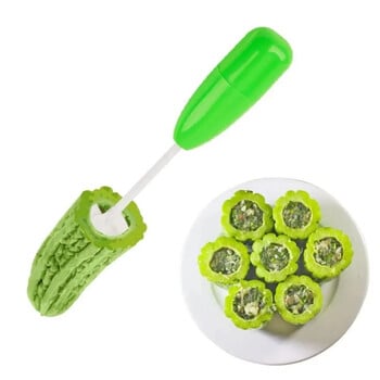 4 в 1 Fruit Vegetable Corer Спирала за копаене Vege Дрелка Veggie Corkscrew Carver с 4 бр. Сменяема глава Спирализатор Режещ инструмент