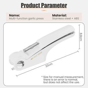 4 в 1 Мултифункционална преса за чесън, ръчна кухня, готвене, зеленчуци, джинджифил, преса, преса, белачка за плодове, отварачка, инструменти