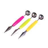 2-ühes kahepealine puuviljapallitaja lusikas roostevabast terasest nikerdusnuga lõikuri nikerdamine loomingulise jäätisepalliga köögiriistad