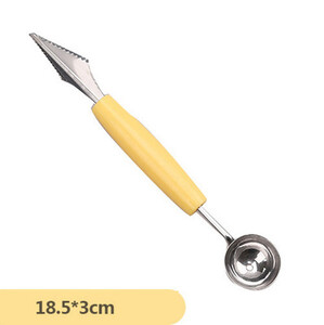 2-ühes kahepealine puuviljapallitaja lusikas roostevabast terasest nikerdusnuga lõikuri nikerdamine loomingulise jäätisepalliga köögiriistad