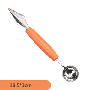 2-ühes kahepealine puuviljapallitaja lusikas roostevabast terasest nikerdusnuga lõikuri nikerdamine loomingulise jäätisepalliga köögiriistad