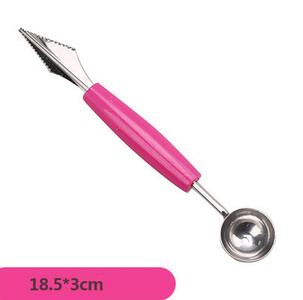 2-ühes kahepealine puuviljapallitaja lusikas roostevabast terasest nikerdusnuga lõikuri nikerdamine loomingulise jäätisepalliga köögiriistad