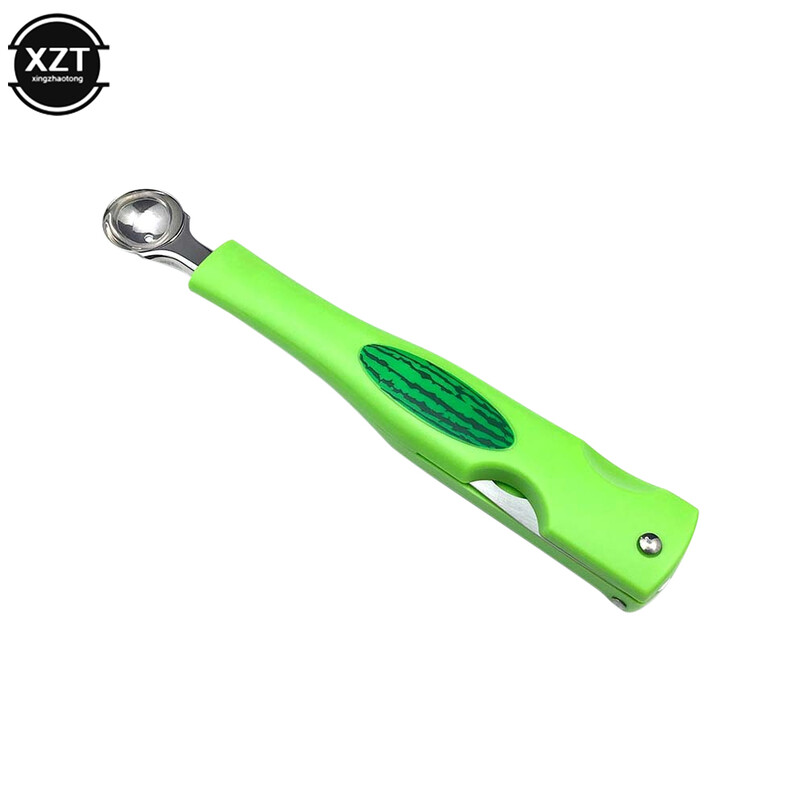 3 viename nerūdijančio plieno rankinis arbūzo spaustukas vaisių rutulinis šaukštas šakutė Praktiška virtuvės reikmenų spyruoklės reguliavimas vaisius kasti